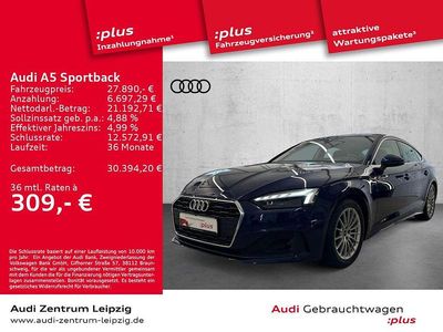 Gebraucht Audi A5 Sportback Ambiente 150 PS (110 kW) 2023 Navarrablau metallic Kleinwagen
