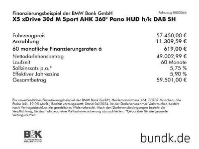 gebraucht BMW X5 X5xDrive30d Sportpaket Bluetooth HUD Navi LED Vollleder Klima Luftfederung PDC