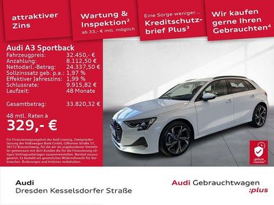 Gebraucht Audi A3 Advanced 116 PS (85 kW) 2025 Gletscherweiß metallic Limousine