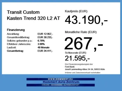 Neu Ford Transit Custom Trend 170 PS (125 kW) 2026 Frost weiß Van / Kleinbus