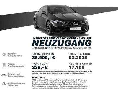 Usata Mercedes CLA200 AMG line 177 CV (130 kW) 2026 Nero Berlina