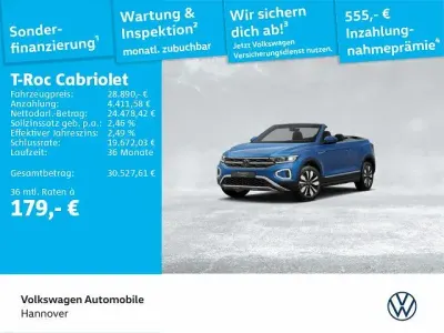 Gebraucht VW T-Roc Cabriolet Move 150 PS (110 kW) 2024 Ravennablau metallic Cabrio