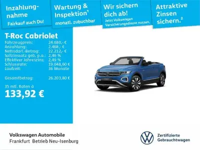 Gebraucht VW T-Roc Cabriolet Goal 116 PS (85 kW) 2025 5z ravennablau metallic (metallic) Cabrio