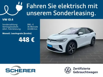 Gebraucht VW ID.4 GTX 219 kW (299 PS) 2022 Gletscherweiß metallic schwarz SUV