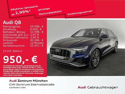 Gebraucht Audi Q8 Comfort 381 PS (280 kW) 2021 Navarrablau metallic SUV