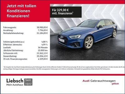 Blau Gebraucht 2023 Audi A4 S-Line Kombi | 38.980 € (Etwas zu teuer)