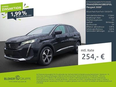 Gebraucht Peugeot 3008 Allure 131 PS (96 kW) 2023 Lackierung schwarz perla nera/metallic klarlack Limousine