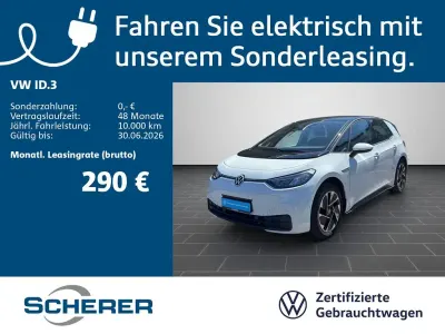 Gebraucht VW ID.3 Pro Performance 150 kW (204 PS) 2023 Gletscherweiß metallic schwarz Kleinwagen