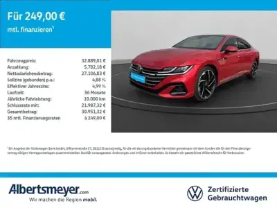 Brugt VW Arteon R-line 200 HK (147 kW) 2021 Rød Sedan