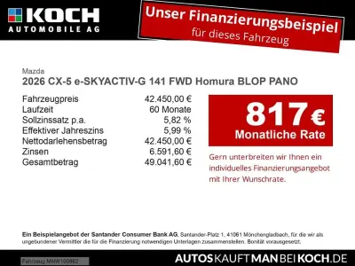 Neu Mazda CX-5 Homura-Line 141 PS (103 kW) 2026 Arctic white SUV
