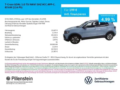 Gebraucht VW T-Cross Goal 116 PS (85 kW) 2025 Blau SUV