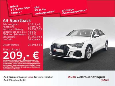 Usata Audi A3 S-Line 204 CV (150 kW) 2022 Bianco Berlina