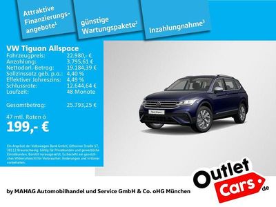 Blau Gebraucht 2022 VW Tiguan Allspace Life SUV | 22.980 € (Fairer Preis)