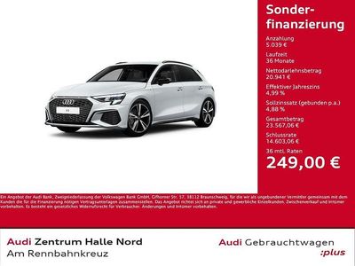 Gebraucht Audi A3 S-Line 150 PS (110 kW) 2021 Gletscherweiß metallic Limousine