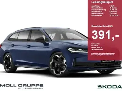 Neu Skoda Superb SportLine 204 PS (150 kW) 2026 Blau Kombi