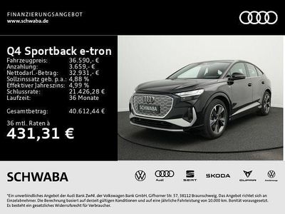 Mythosschwarz metallic Gebraucht 2022 Audi Q4 Sportback e-tron S-Line SUV | 36.590 € (Etwas zu teuer)