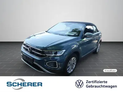Gebraucht VW T-Roc Cabriolet Style 150 PS (110 kW) 2023 Petroleum blue metallic schwarz (metallic) Cabrio
