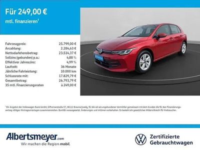 Brugt VW Golf VIII Life 85 HK (62 kW) 2025 Rød Sedan