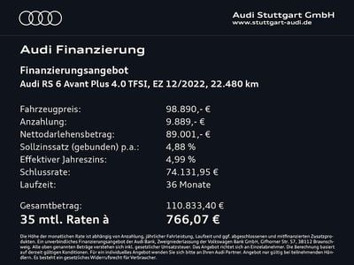Gebraucht Audi RS6 Ambiente 600 PS (441 kW) 2022 Florettsilber metallic Kombi