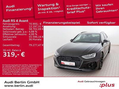 Mythosschwarz metallic Gebraucht 2024 Audi RS4 Ambiente Kombi | 70.900 € (Superpreis)