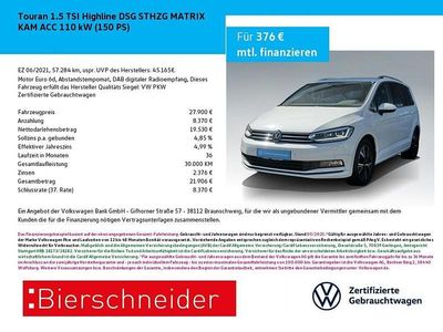 Weiß Gebraucht 2021 VW Touran Highline Van / Kleinbus | 27.900 € (Fairer Preis)
