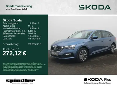 Gebraucht Skoda Scala Clever 150 PS (110 kW) 2021 Titanblau metallic Kleinwagen
