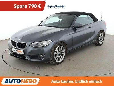 Usata BMW 220 Advantage 184 CV (135 kW) 2016 Grigio Cabrio