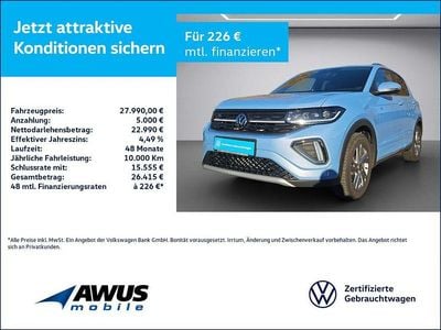 Gebraucht VW T-Cross R-line 116 PS (85 kW) 2024 Blau / clear blue (metallic) SUV