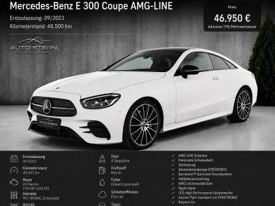 Gebraucht Mercedes E300 AMG 258 PS (189 kW) 2023 Weiß Coupé