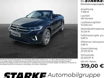 Neu VW T-Roc Cabriolet R-line 150 PS (110 kW) 2026 Schwarz Cabrio