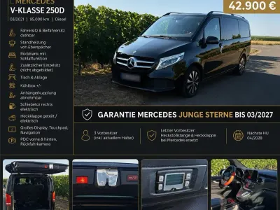 Gebraucht Mercedes V250 190 PS (139 kW) 2021 Schwarz Van / Kleinbus