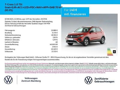 Używany VW T-Cross Goal 95 KM (69 kW) 2025 Czerwony SUV