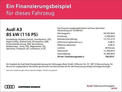 Gebraucht Audi A3 Advanced Plus 116 PS (85 kW) 2022 Atollblau metallic Limousine