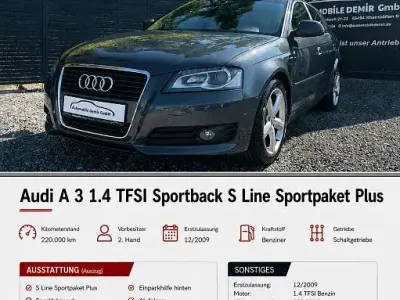 Gebraucht Audi A3 Sportback S-Line 125 PS (91 kW) 2009 Grau Kleinwagen