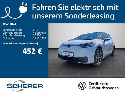 Gebraucht VW ID.3 Pro 150 kW (204 PS) 2023 Gletscherweiß metallic schwarz Kleinwagen