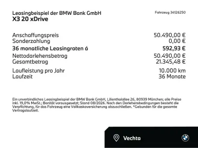 Gebraucht BMW X3 Performance 299 PS (219 kW) 2025 Schwarz SUV