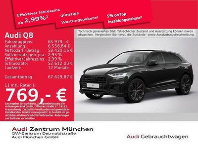 Mythosschwarz metallic Gebraucht 2022 Audi Q8 Ambiente SUV | 65.979 € (Teuer)