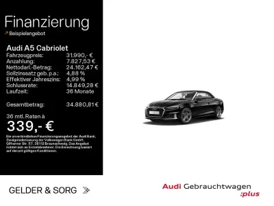 Używany Audi A5 Cabriolet Ambiente 204 KM (150 kW) 2022 Czarny Kabriolet