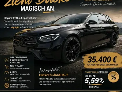Brugt Mercedes 220 AMG line 242 HK (177 kW) 2020 Sort Stationcar