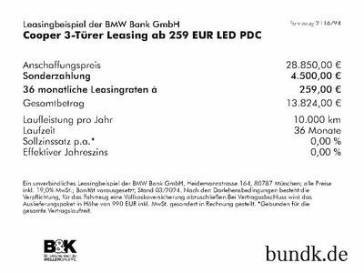 gebraucht Mini Cooper Cooper3-Türer Leasing ab 209 EUR LED PDC Klima Einparkhilfe el. Fenster