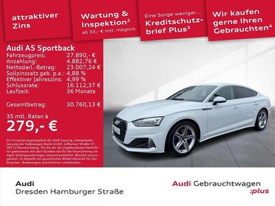 Gebraucht Audi A5 Advanced Plus 150 PS (110 kW) 2022 T9 ibisweiß Limousine
