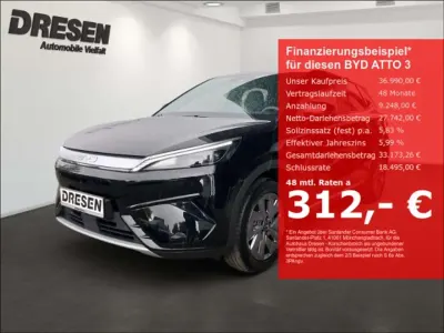 Ny BYD Atto 3 Design 230 kW (313 HK) 2026 Sort SUV
