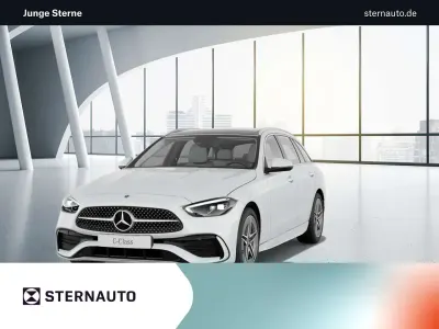 Gebraucht Mercedes C300 AMG line 258 PS (189 kW) 2023 Manufaktur opalithweiß bright Kombi