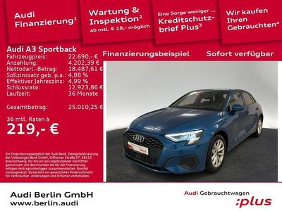 Atollblau metallic Gebraucht 2022 Audi A3 Ambiente Limousine | 22.690 € (Guter Preis)