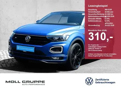 Gebraucht VW T-Roc Cabriolet R-line 150 PS (110 kW) 2022 Ravennablau matt/schwarz (metallic) Cabrio