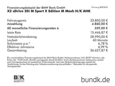 gebraucht BMW X2 X2sDrive 20i M Sport X Edition M Mesh H/K AHK