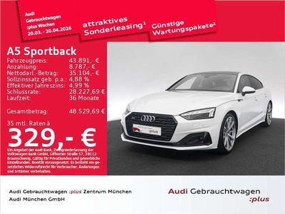 Gebraucht Audi A5 S-Line 265 PS (194 kW) 2022 Gletscherweiß metallic Coupé