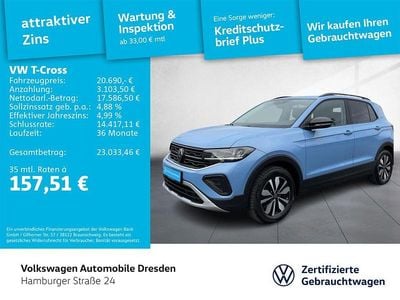 Gebraucht VW T-Cross Life 95 PS (69 kW) 2025 Clear blue metallic SUV
