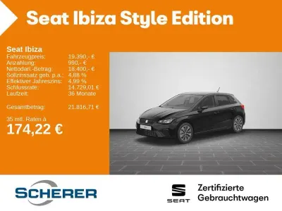 Gebraucht Seat Ibiza Style 116 PS (85 kW) 2024 Midnight schwarz metallic (metallic) Kleinwagen