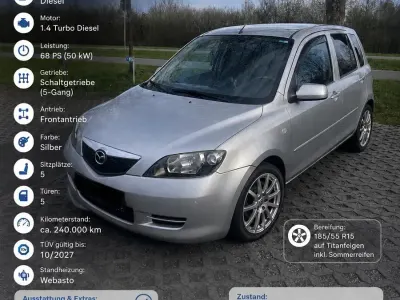 Gebraucht Mazda 2 80 PS (58 kW) 2005 Grau Kleinwagen